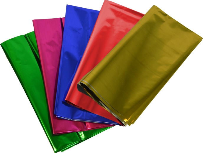 Rainbow Metallic Cellophane 750mm X 500mm
